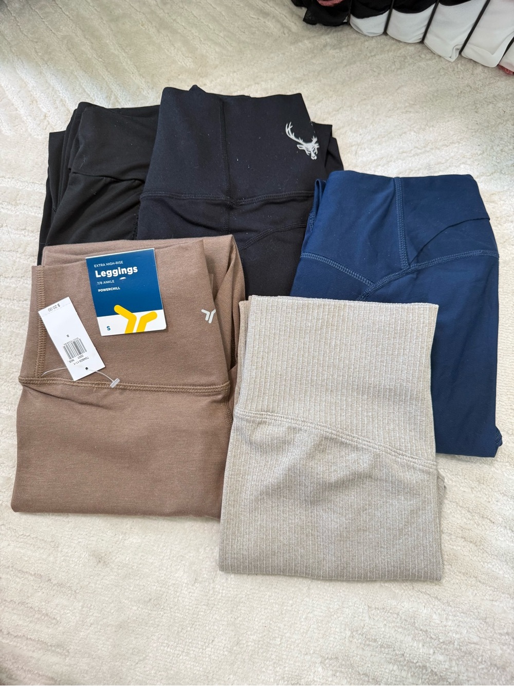 High-Waist Leggings - Beige, Brown, Navy, Black